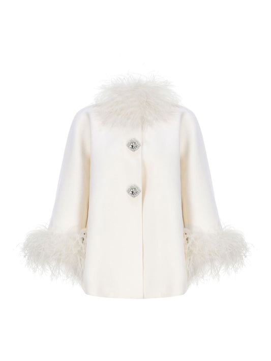 Angelica Feather Coat (White)