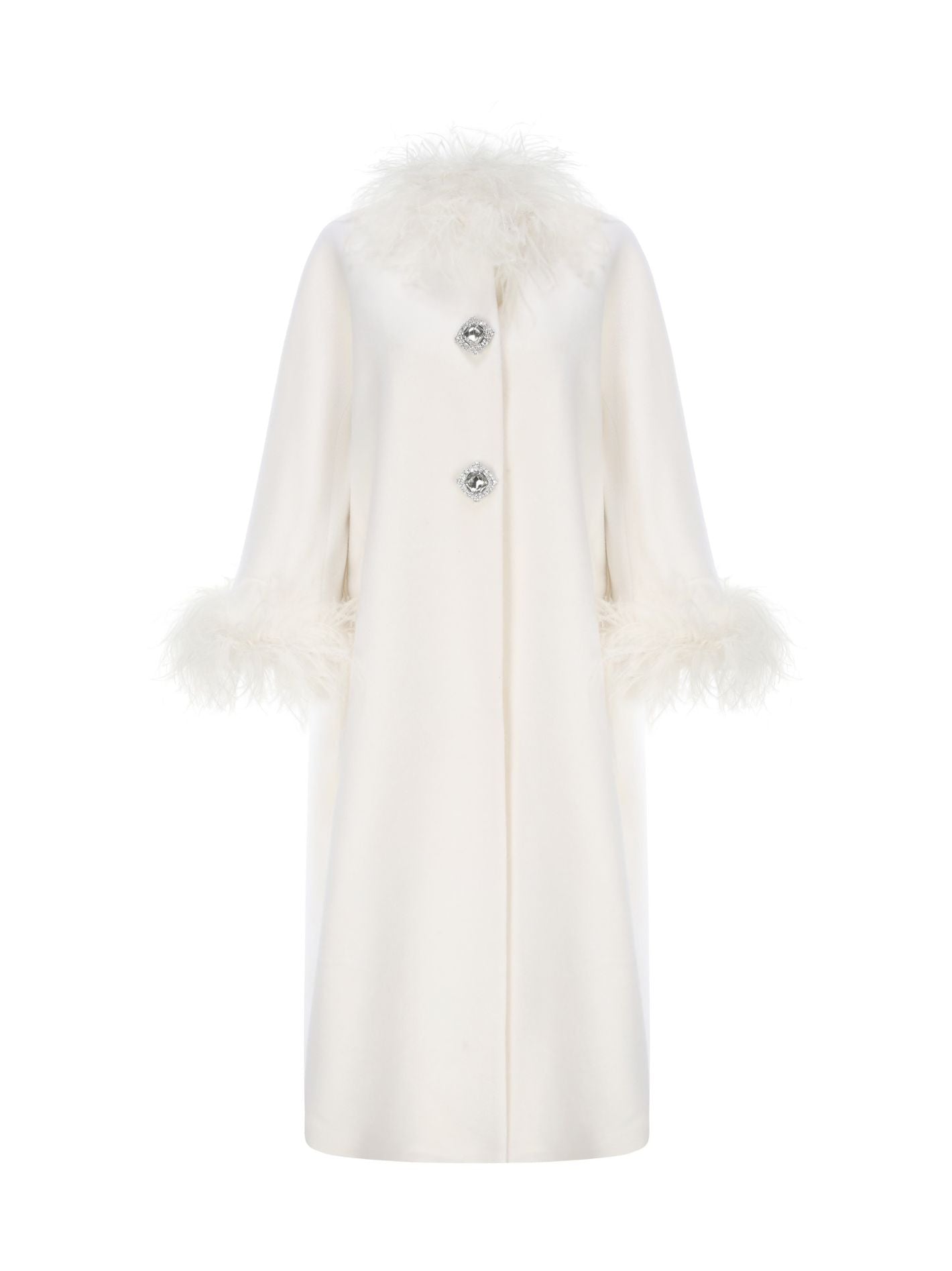 Nina Feather Coat (White)