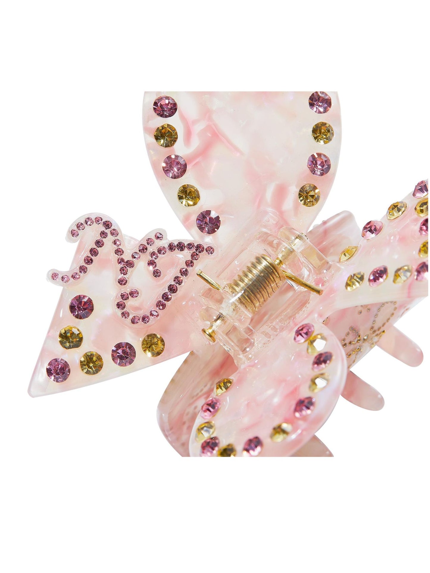 Chloe Crystal Butterfly Claw Clip (Pink)