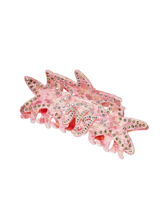 Paulina Crystal Star Claw Clip (Light Pink)