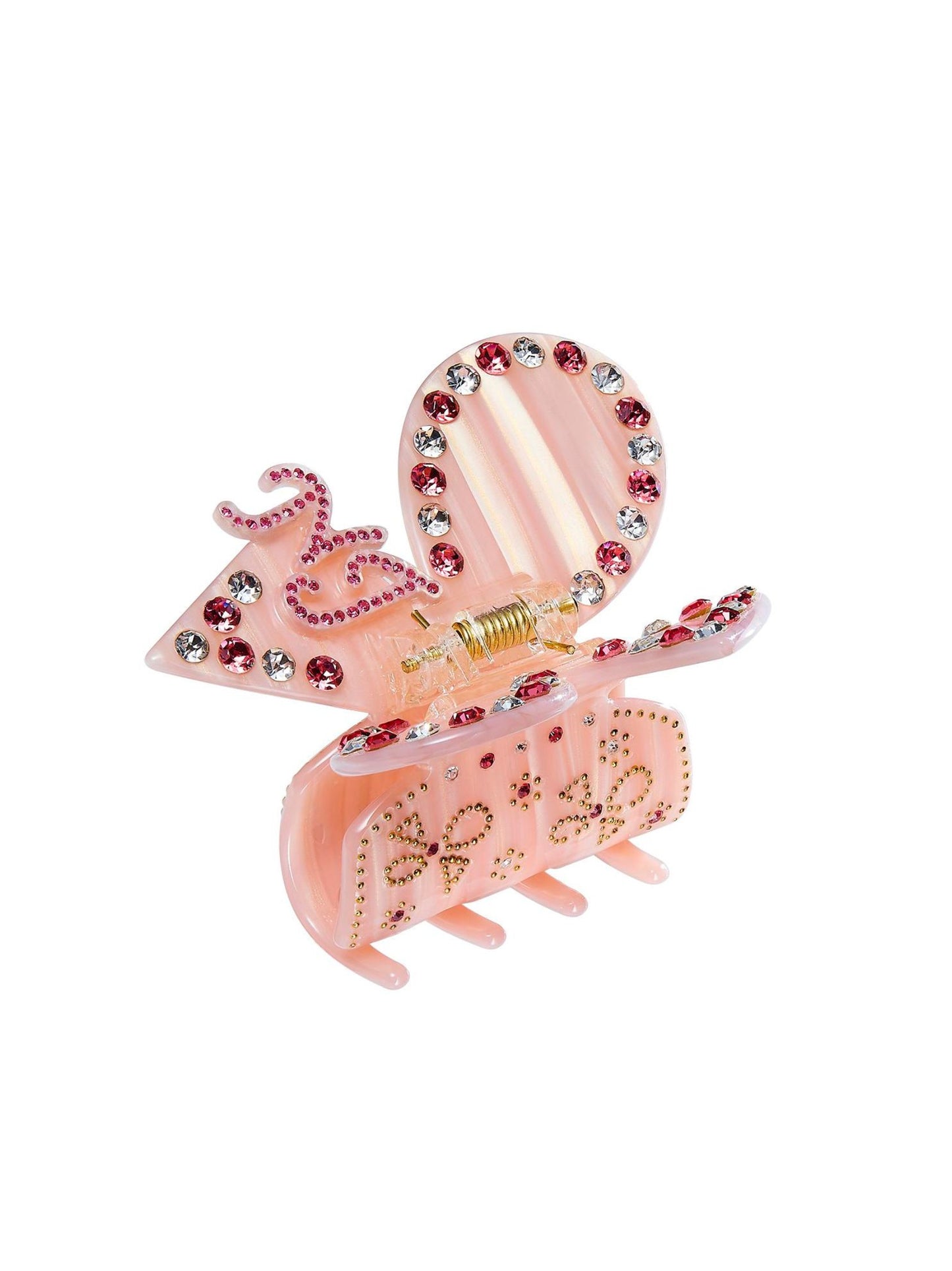 Chloe Crystal Butterfly Claw Clip (Pink)