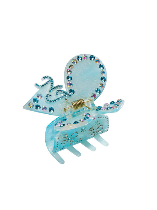 Chloe Crystal Butterfly Claw Clip (Blue)