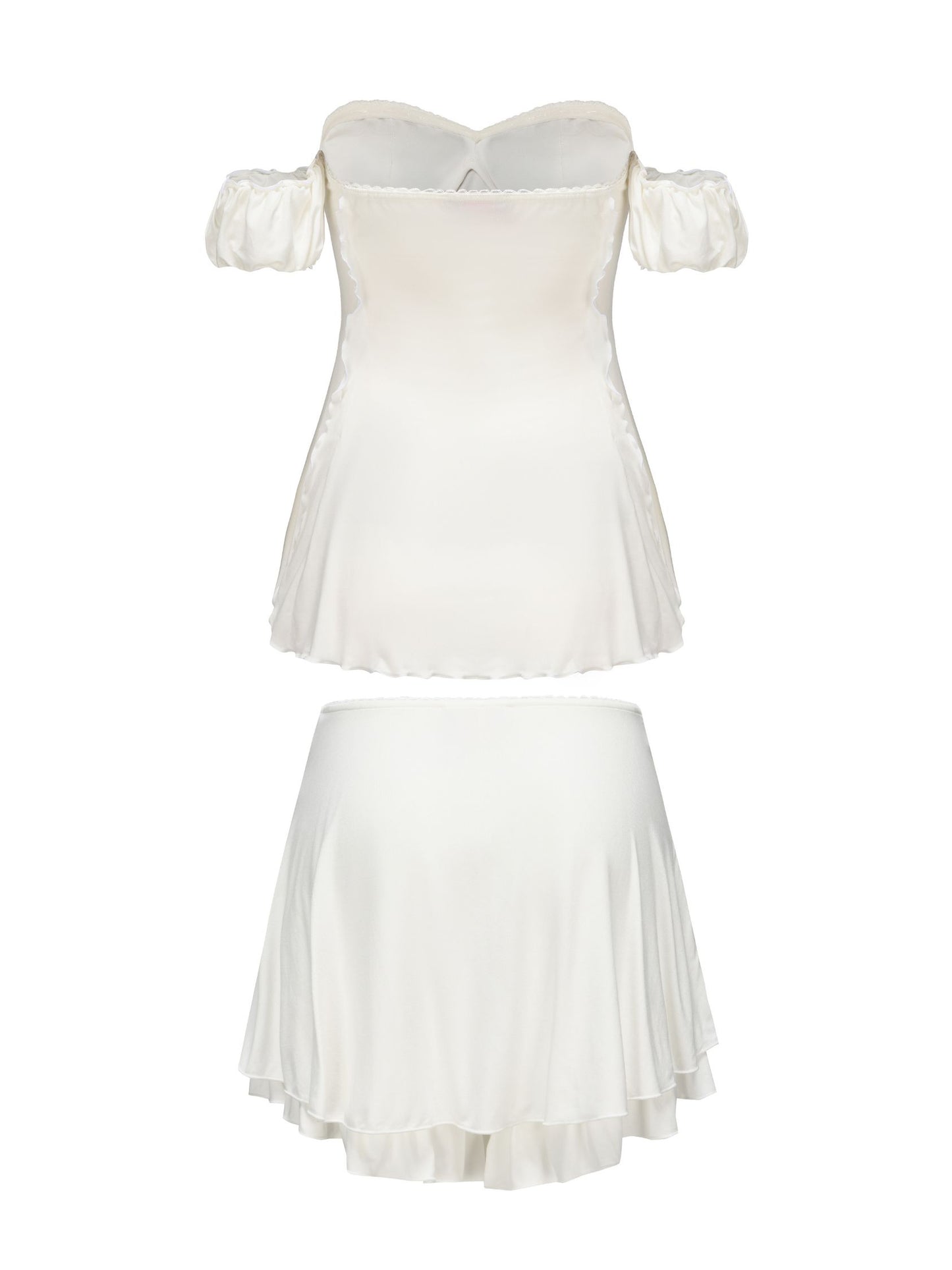 Heidi Top + Skirt  (White) (Final Sale)