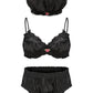 Isabella Silk Intimates Set (Black) (Final Sale)