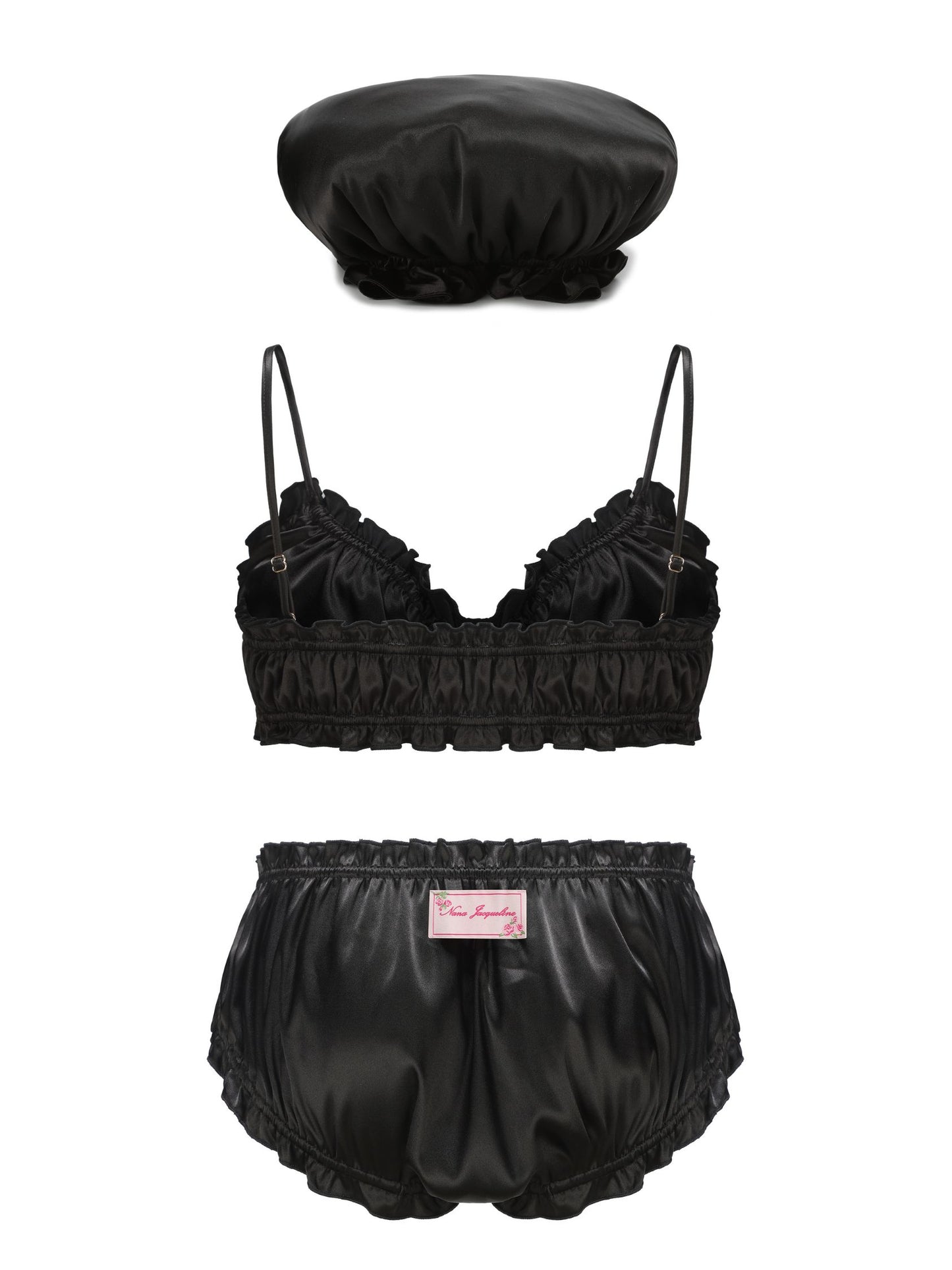 Isabella Silk Intimates Set (Black) (Final Sale)