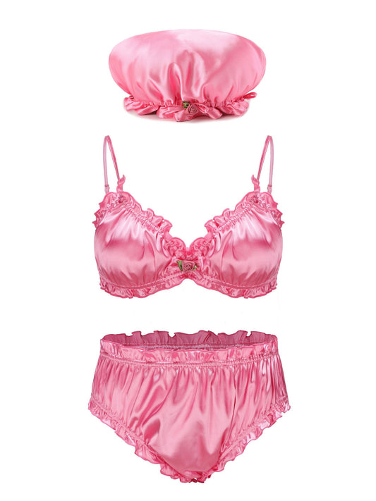 Isabella Silk Intimates Set (Pink) (Final Sale)