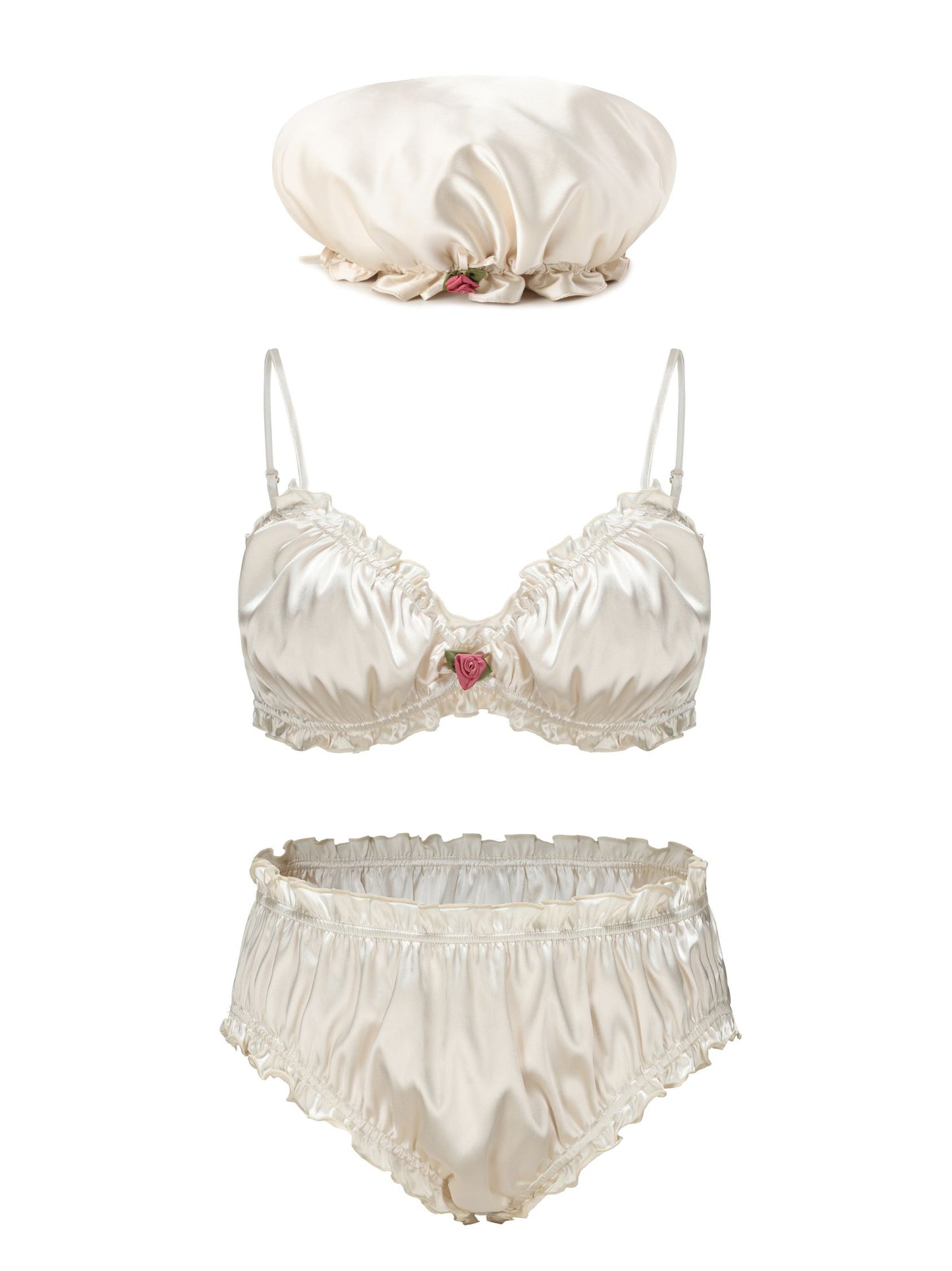 Isabella Silk Intimates Set (White) (Final Sale)