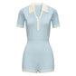 Lexi Knit Romper (Blue)