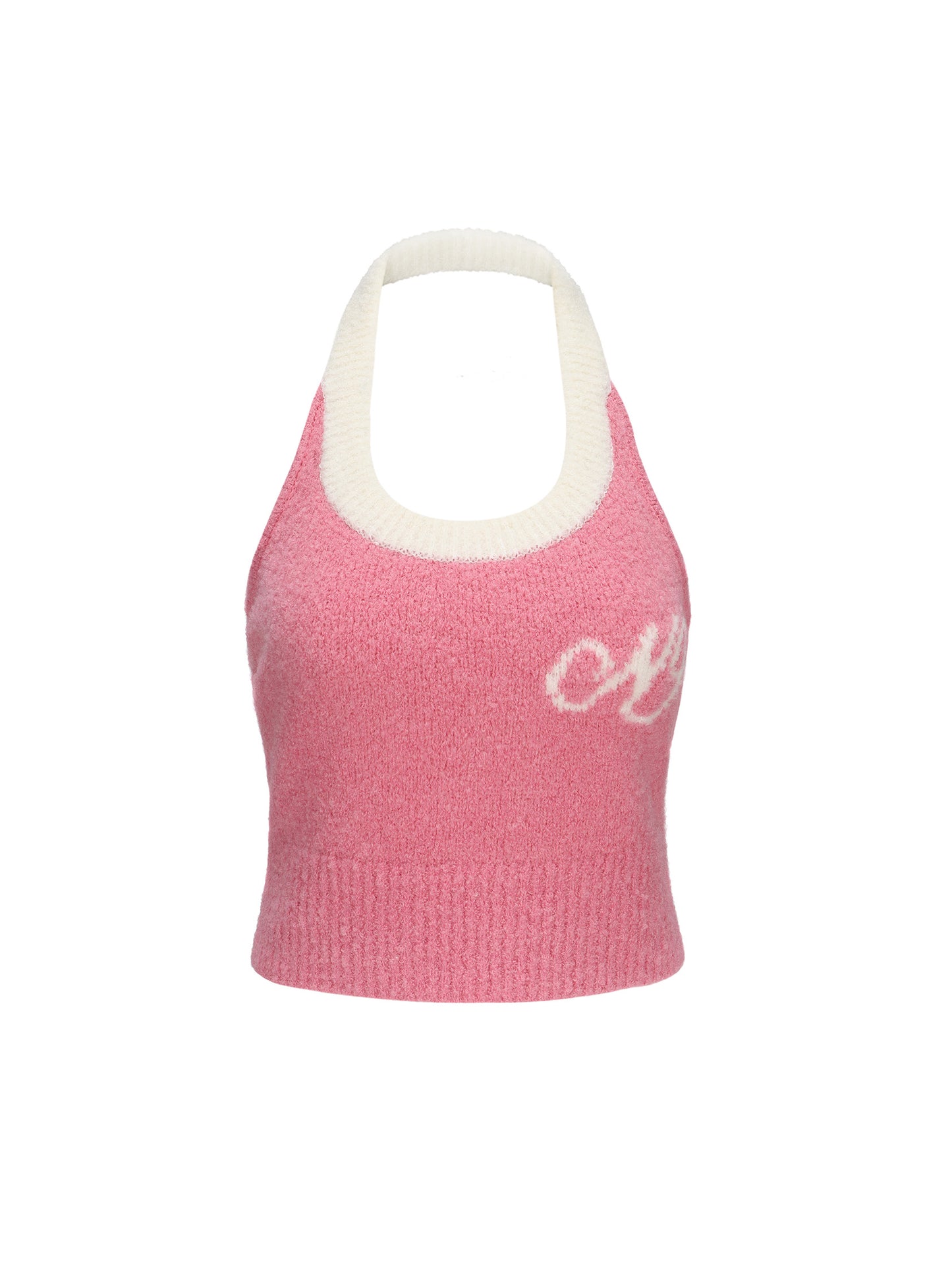 Macie Knit Halter Top (Pink) (Final Sale)