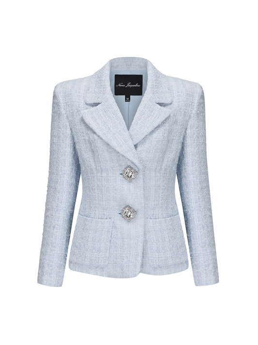 Maya Lapel Suit Jacket (Blue)