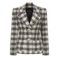 Maya Lapel Suit Jacket (Black Checkered)