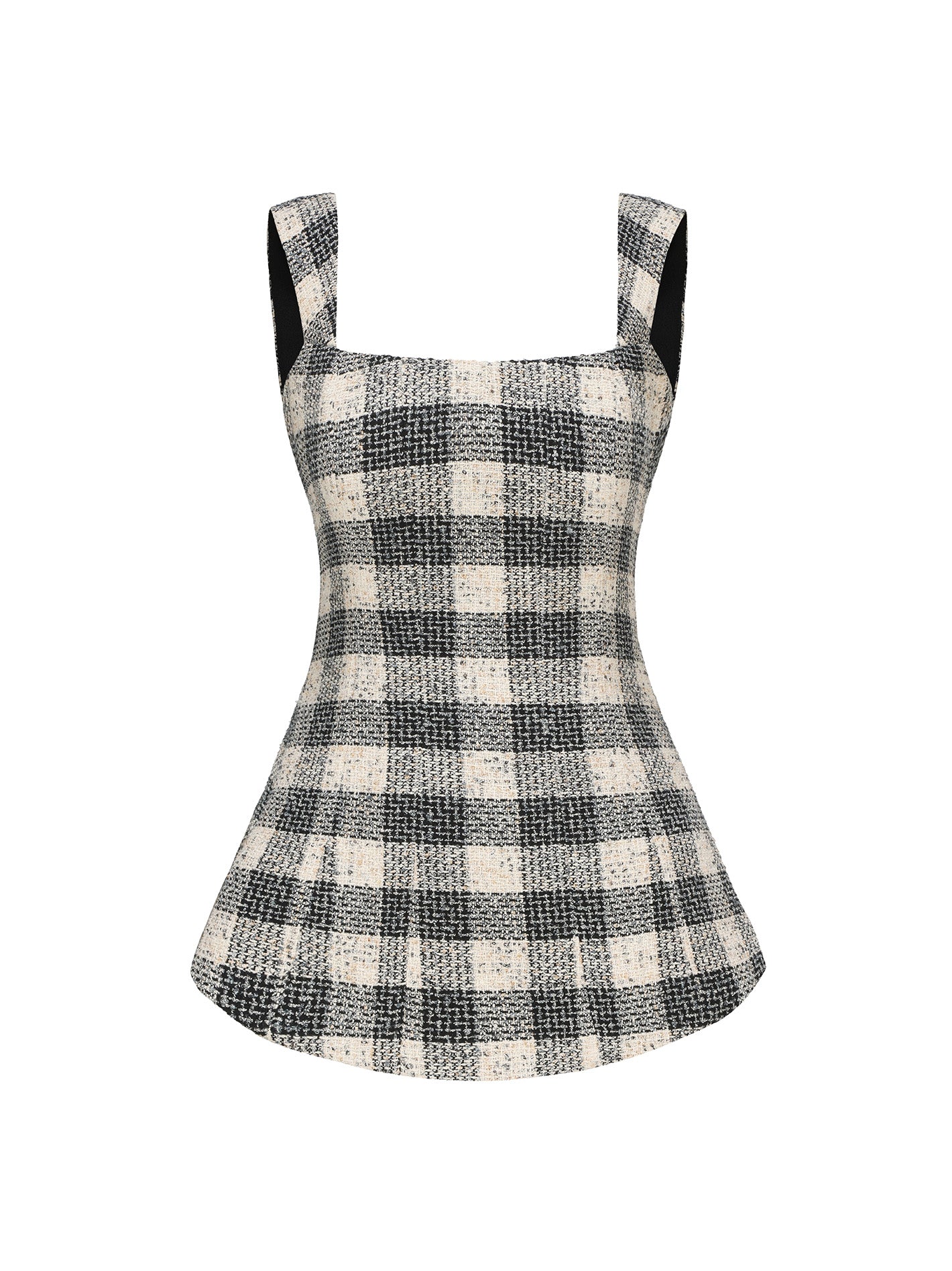 Anabella Bow Top (Black Checkered)