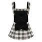 Anabella Bow Top (Black Checkered)