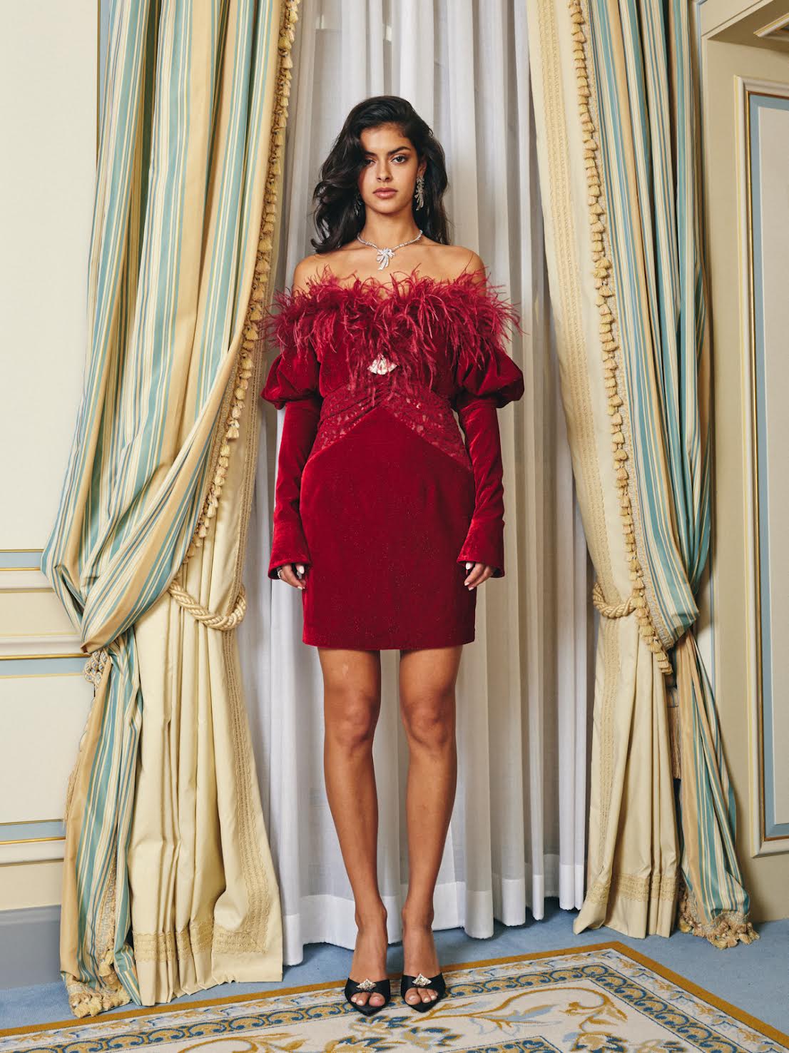 Eve Velvet Dress (Red) (Final Sale)