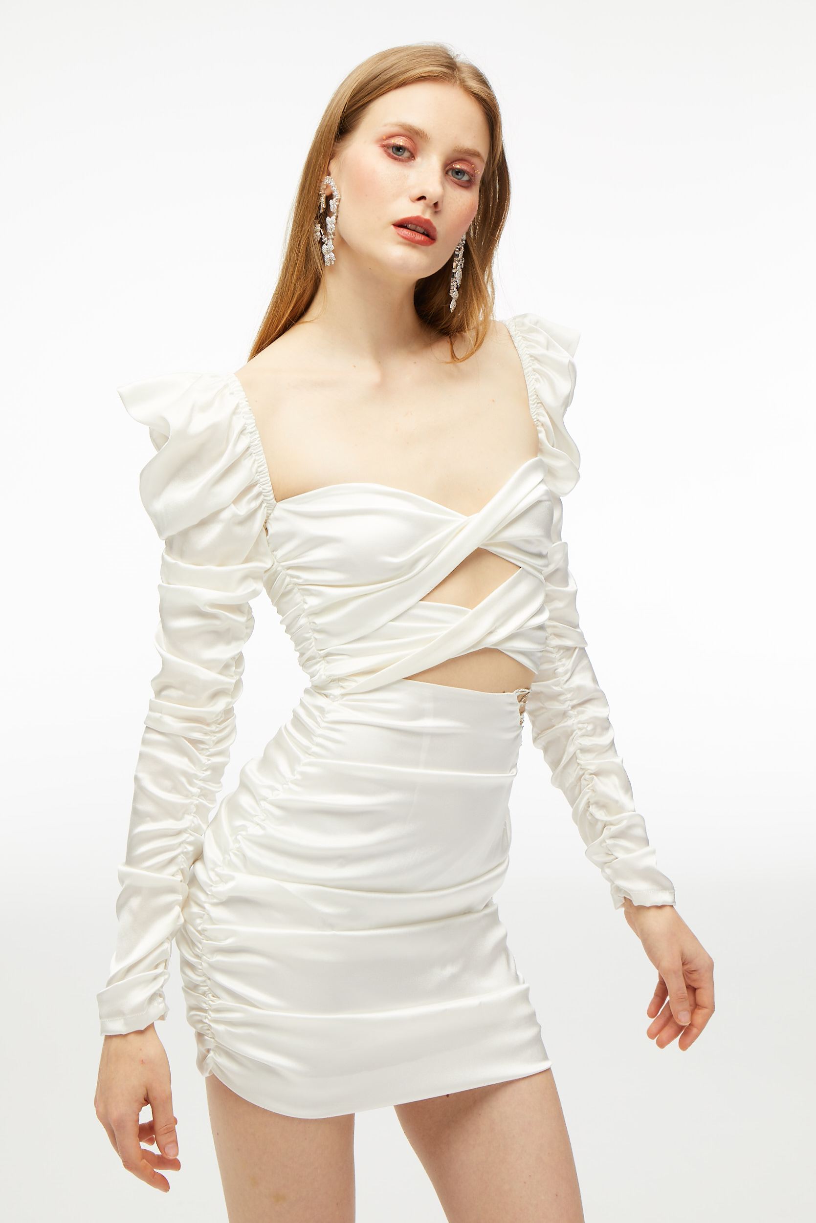 Bonnie sexy White Cross Crystal Dress - Nana Jacqueline