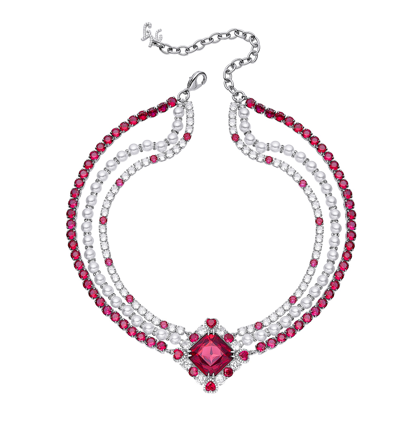 Dark Pink Alena Necklace