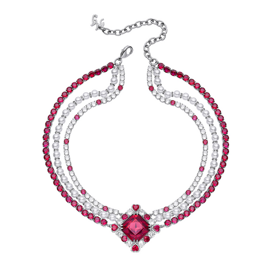 Dark Pink Alena Necklace