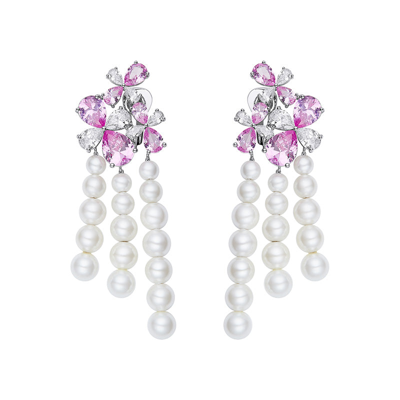 Chantel Flower Pearl Earrings (Final Sale)