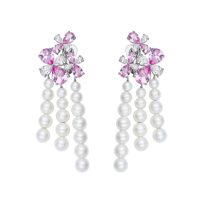 Chantel Flower Pearl Earrings (Final Sale)