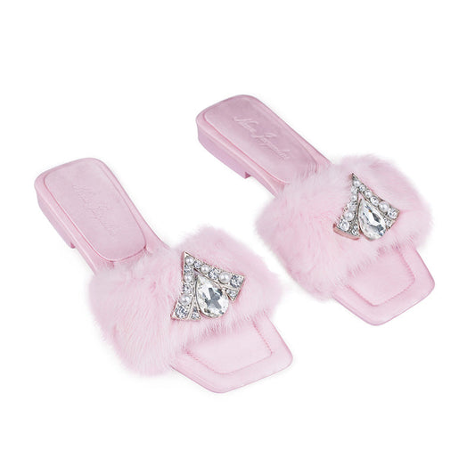 Chantal Fur Sandals (Pink) (Final Sale)