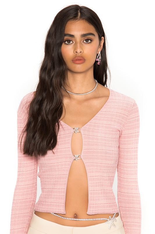 Annabella Knit Cardigan (Pink)