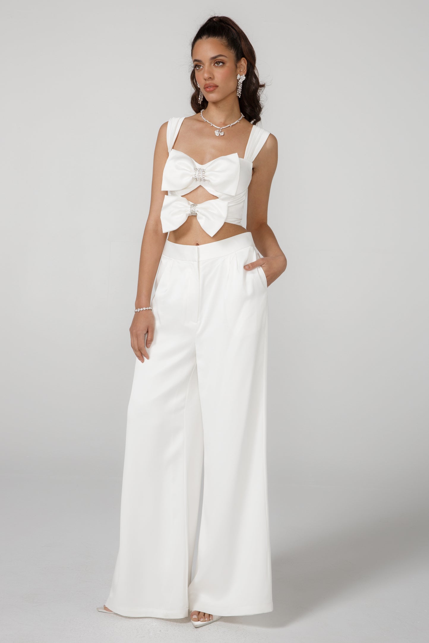 Alexandra Bow Top (White)