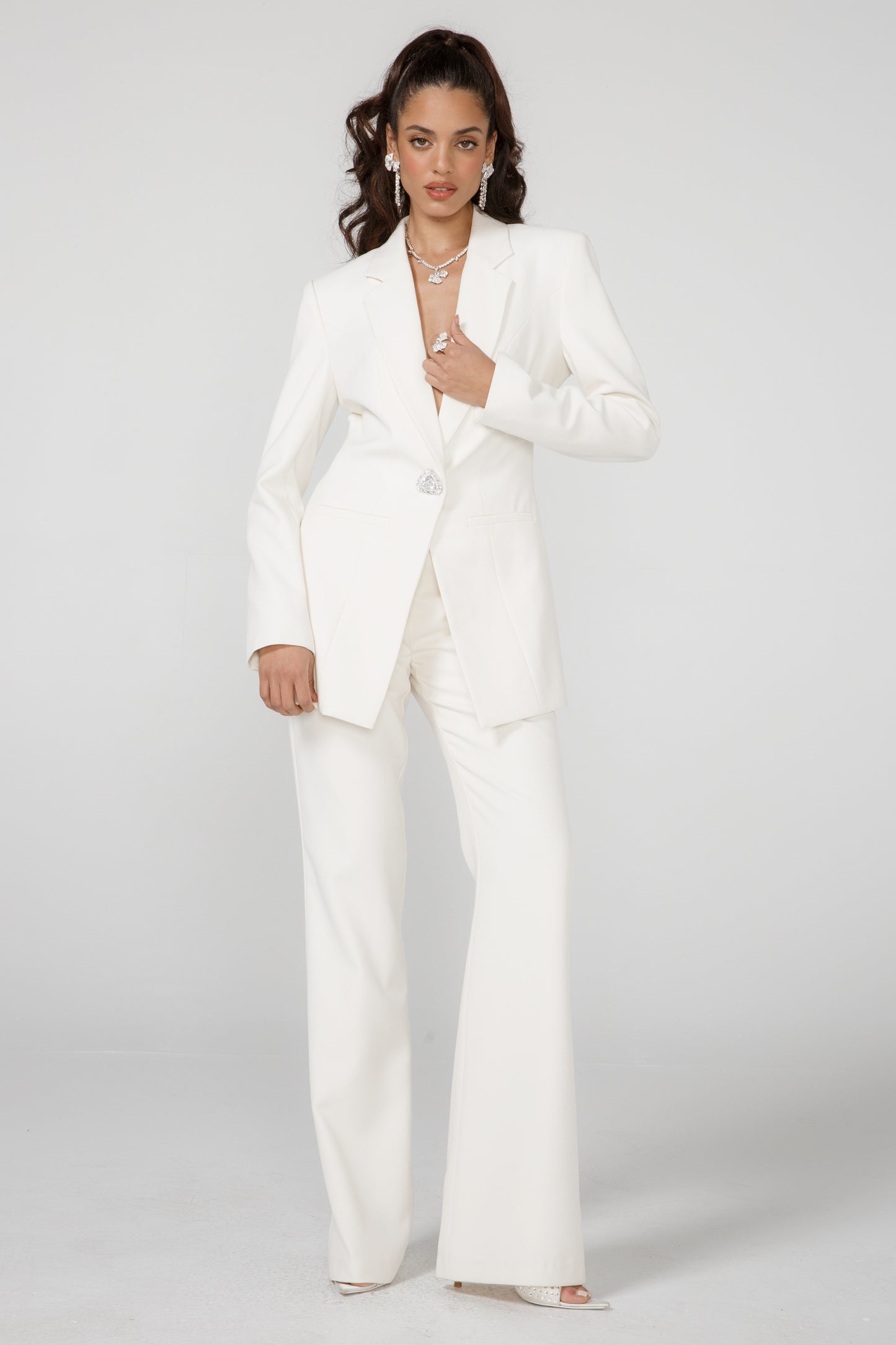 Thalia Suit Jacket (White) (Final Sale)