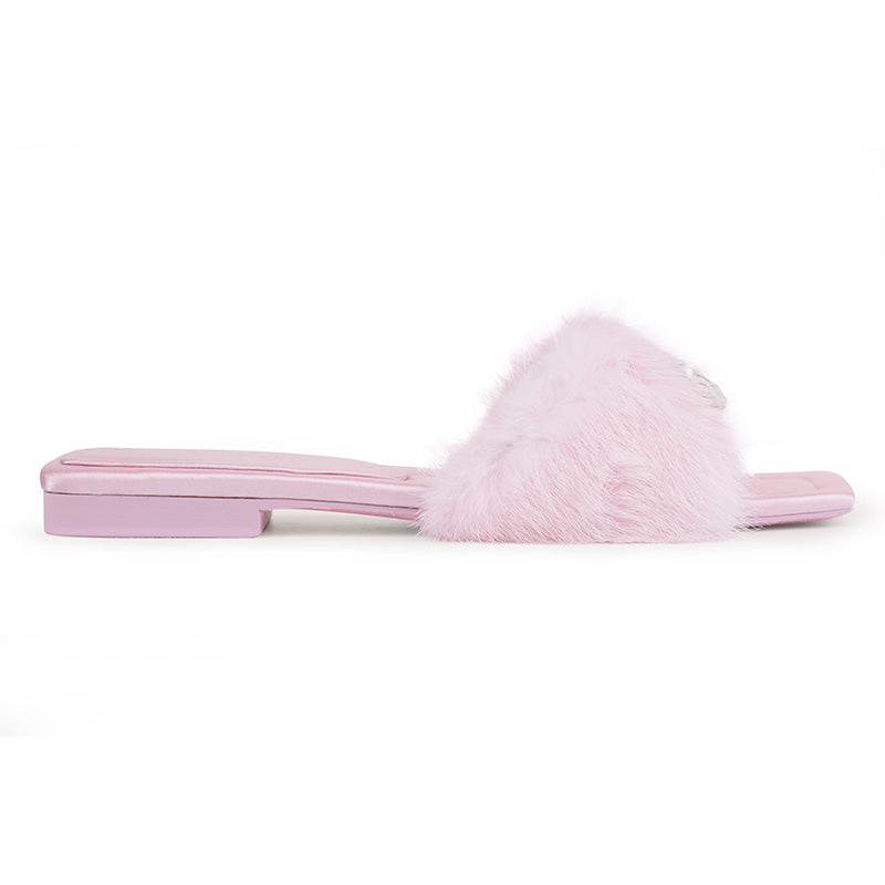 Chantal Fur Sandals (Pink) (Final Sale)