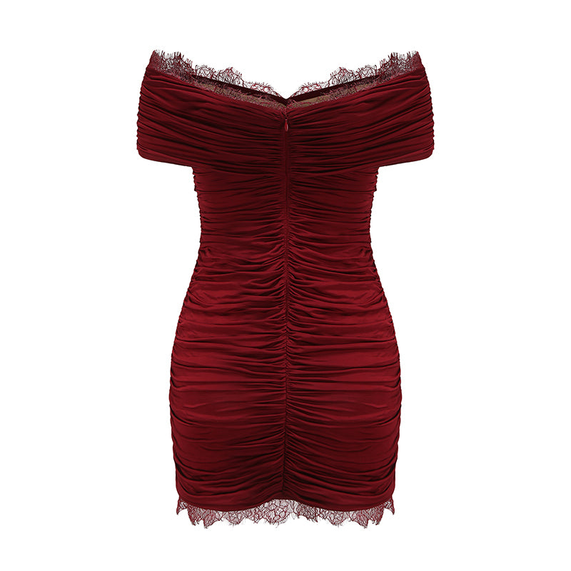 Danielle Lace Dress (Red) (Final Sale)