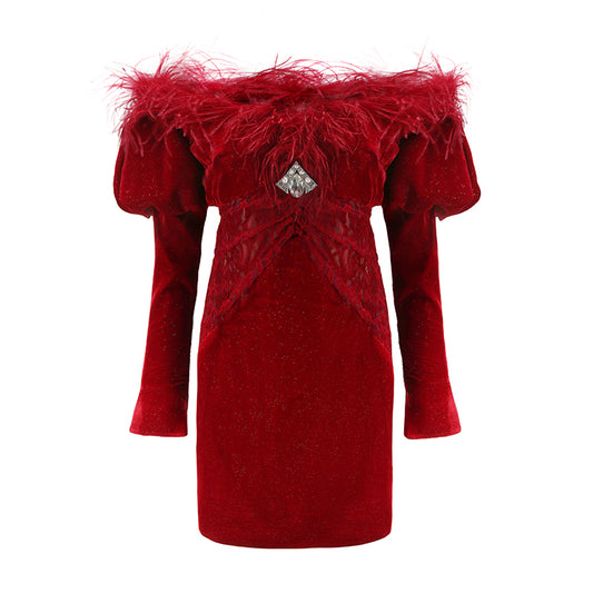 Eve Velvet Dress (Red) (Final Sale)