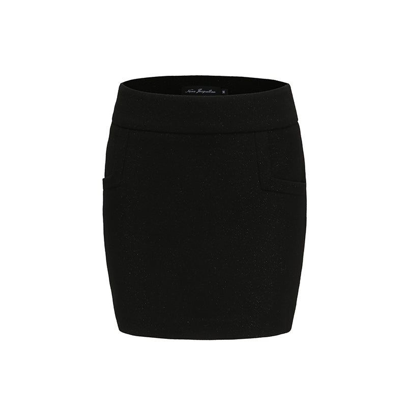 Priscilla Heart Pocket Skirt (Black) (Final Sale)