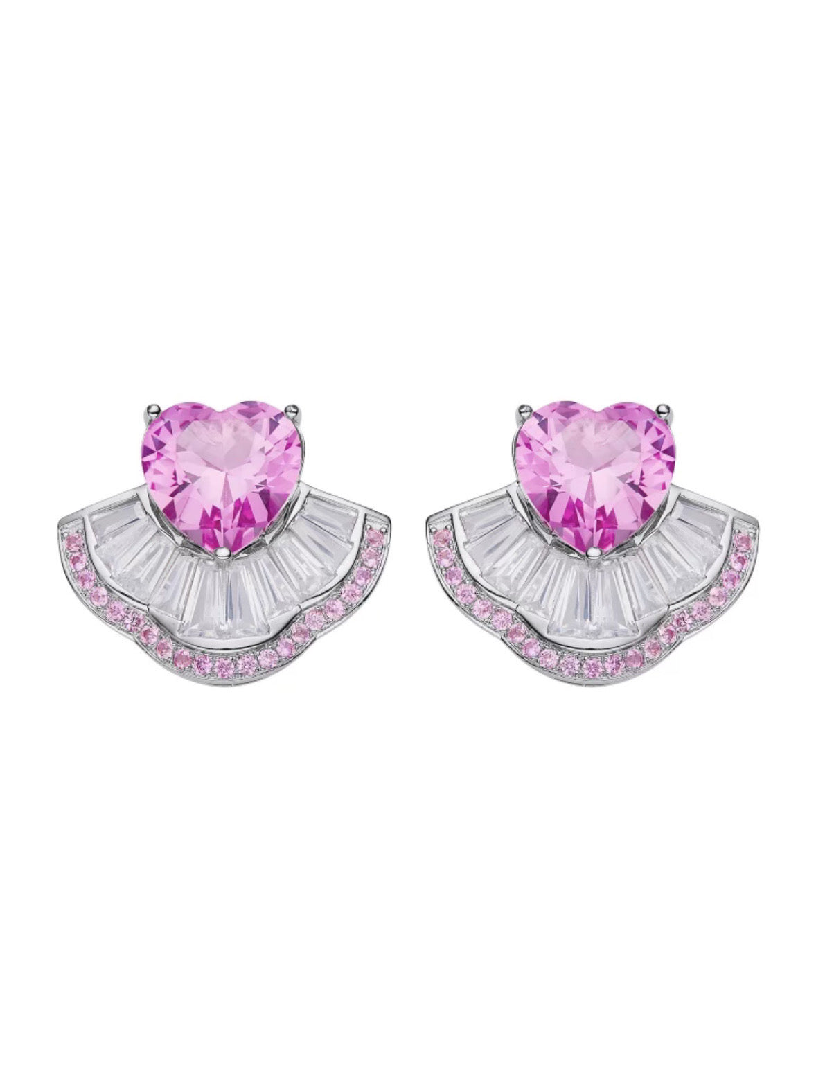 Emilia Heart Earrings (Pink) (Final Sale)