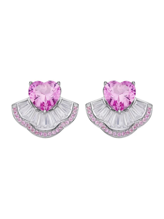 Emilia Heart Earrings (Pink) (Final Sale)