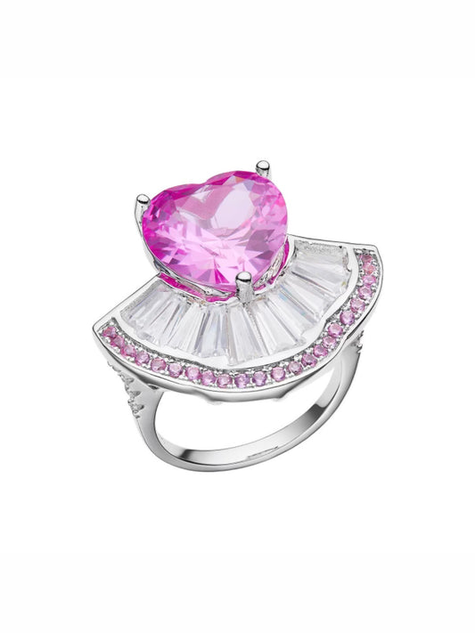 Emilia Heart Ring (Pink) (Final Sale)