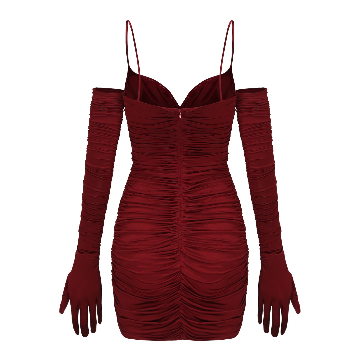 Angelina Silk Dress (Wine Red) (Final Sale)