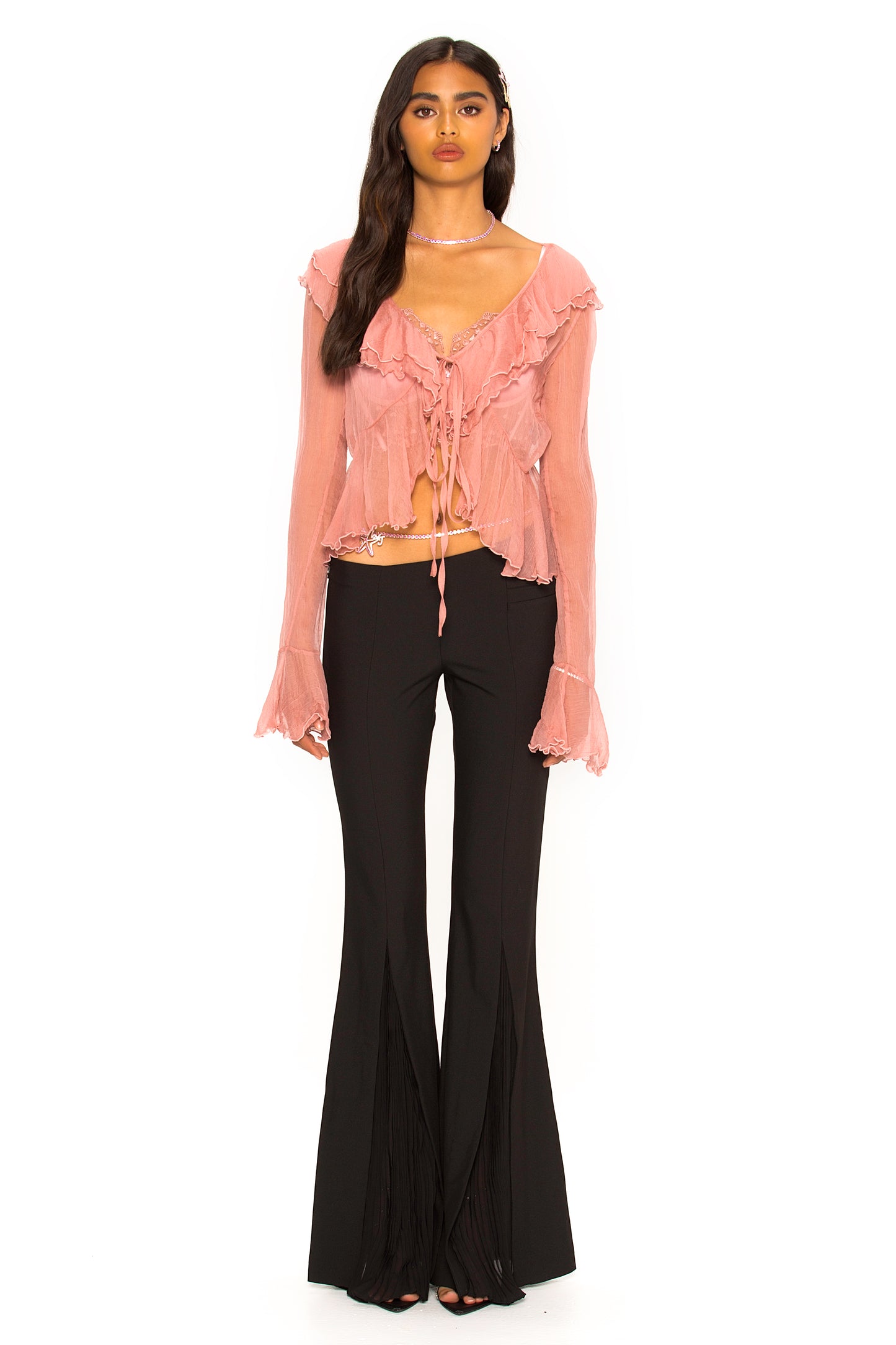 Gabriella Cardigan Top (Pink)