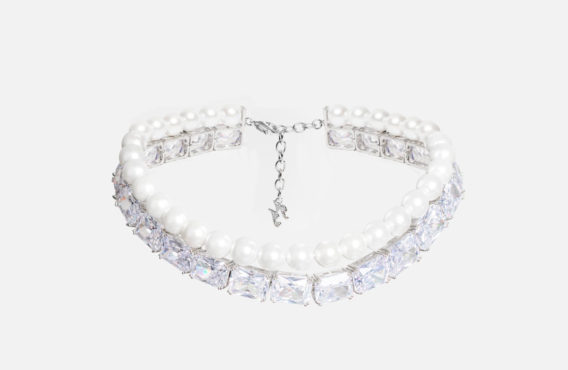 Gracey Pearl Crystal Choker Necklace