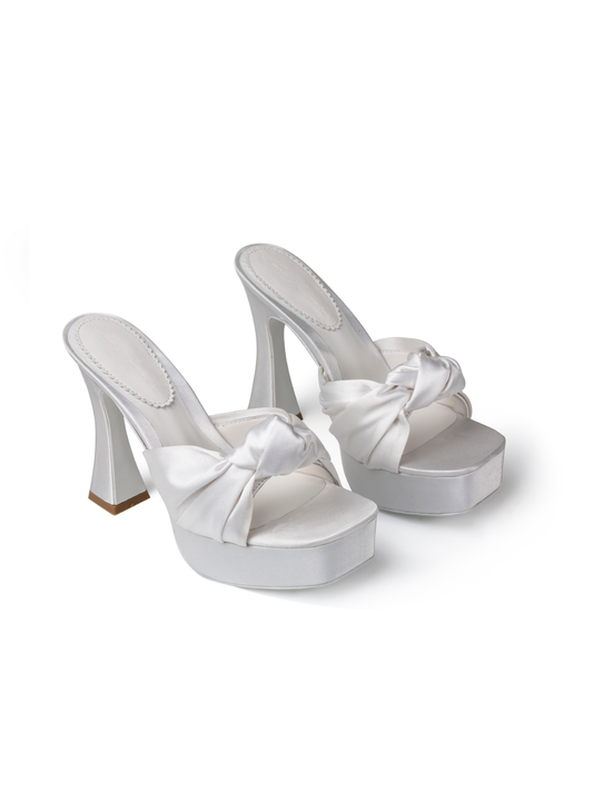 Mara Platform Sandals (White)