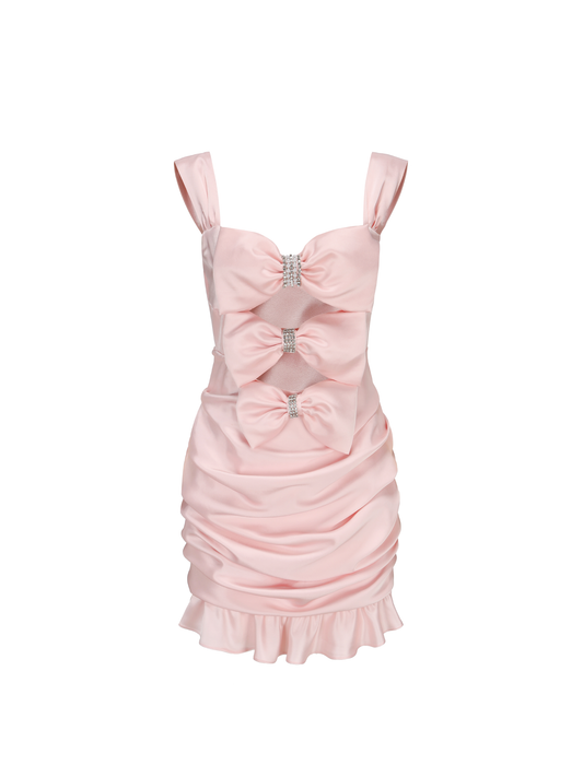 Aubrielle Bow Cutout Dress (Pink) (Final Sale)