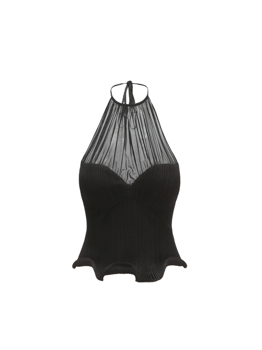 Annalise Halter Top (Black) (Final Sale)