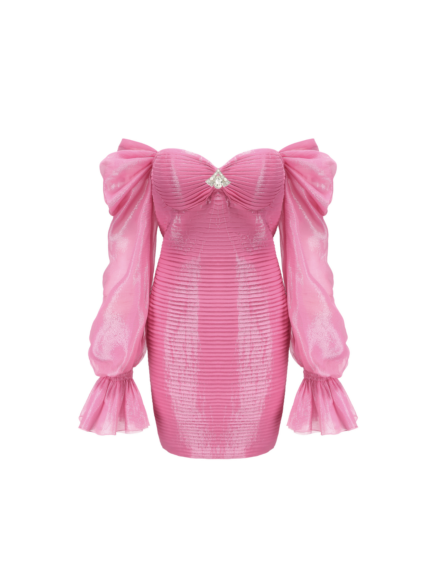 Annabella Puff Sleeve Dress (Pink)