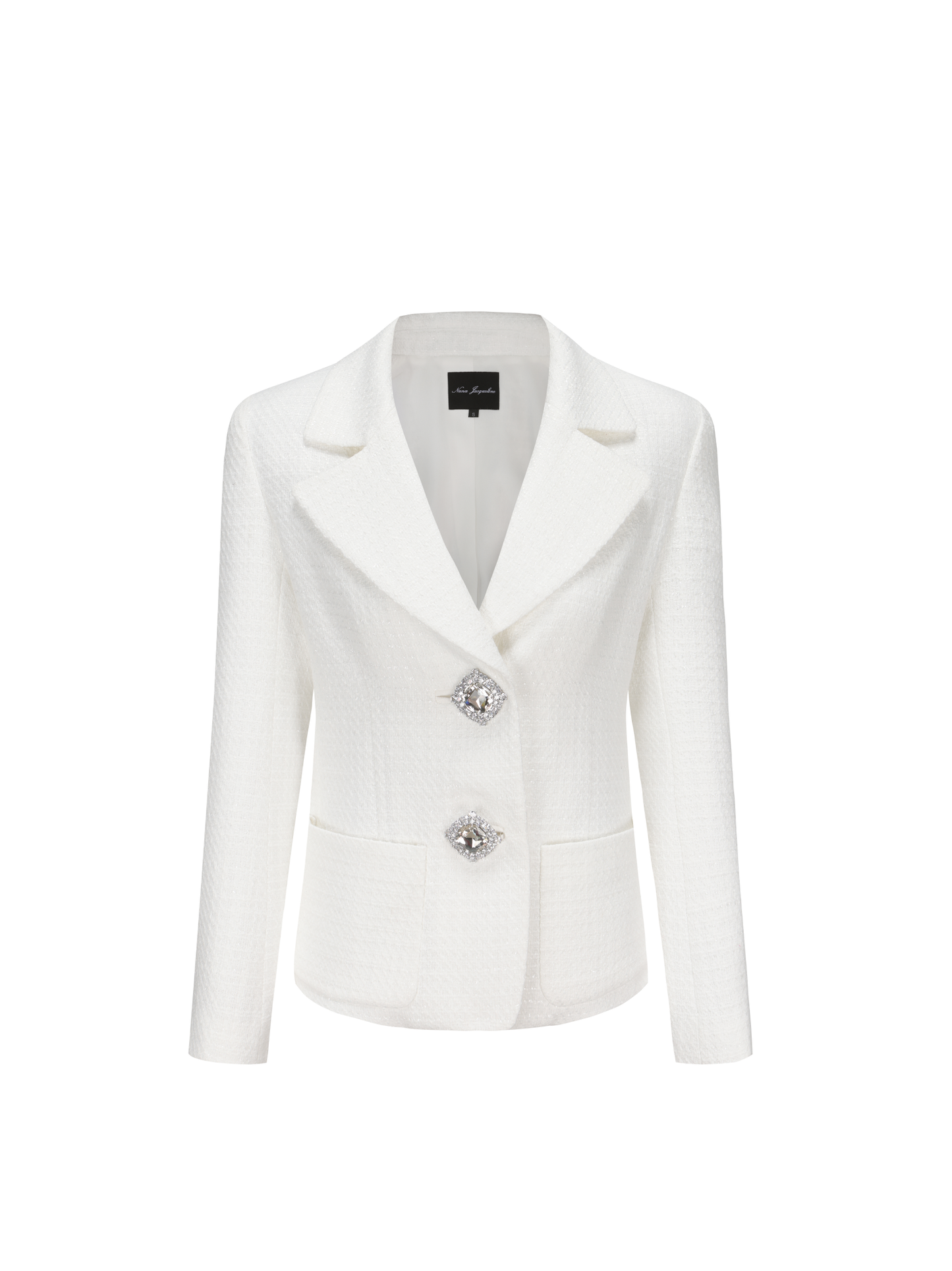 Maya Lapel Suit Jacket (White)