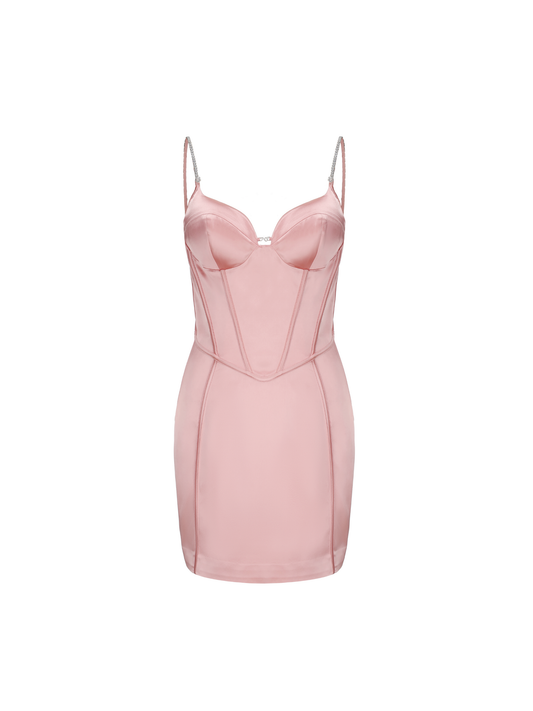 Anastasia Diamond Slip Dress (Pink) (Final Sale)