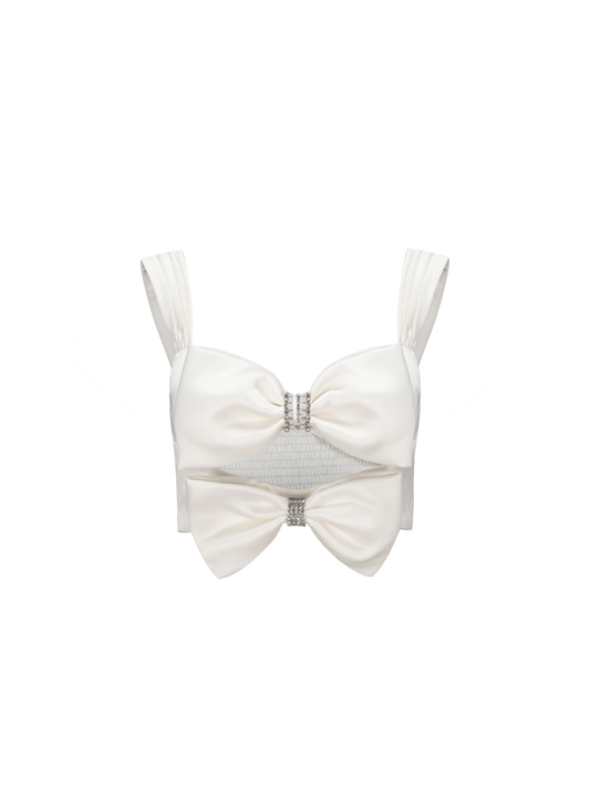 Alexandra Bow Top (White)