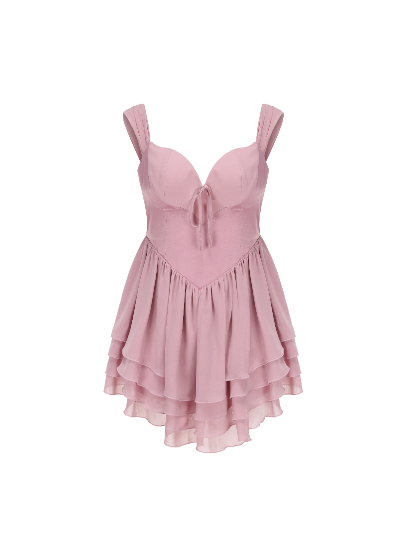 Sheila Chiffon Dress (Pink) (Final Sale)