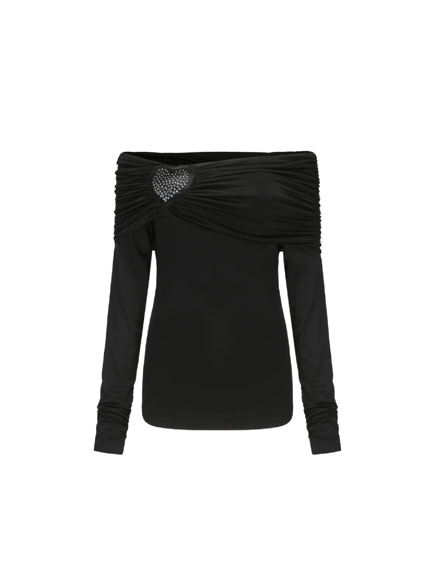 Luciana Heart Top (Black) (Final Sale)