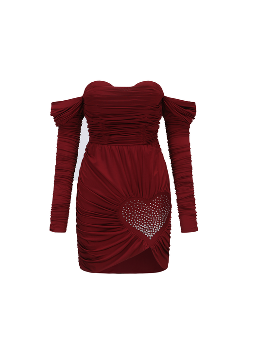 Vanessa Diamond Dress (Wine Red) (Final Sale)