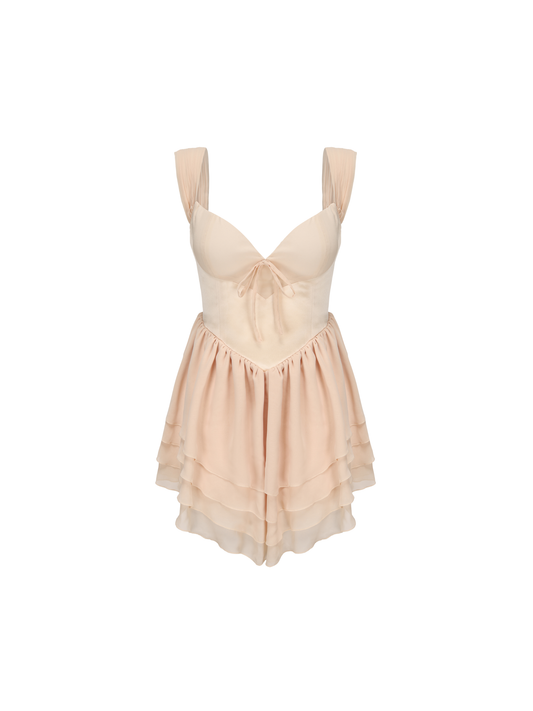 Sheila Chiffon Dress (Champagne) (Final Sale)