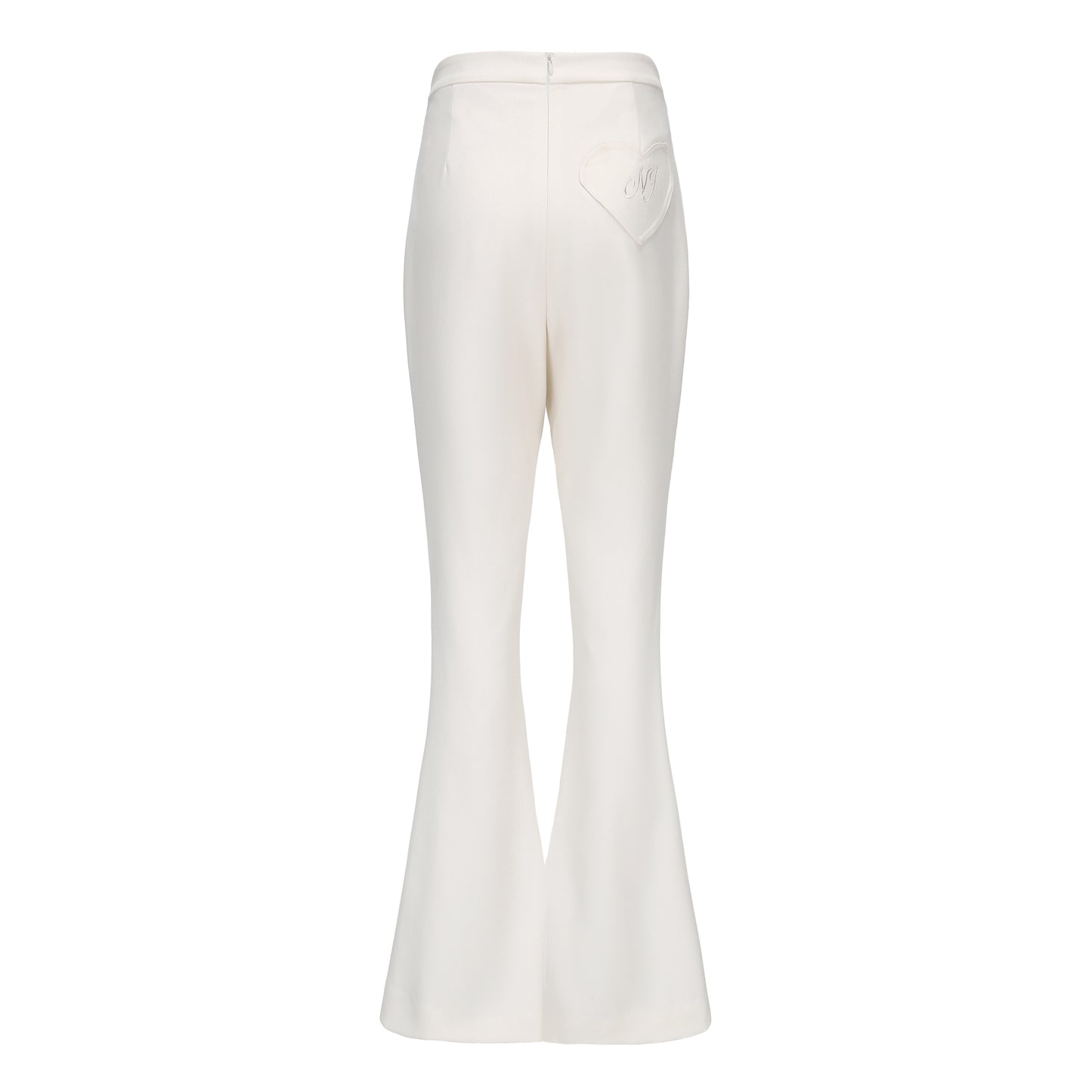 Elle Heart Buckle Pants (White) (Final Sale)